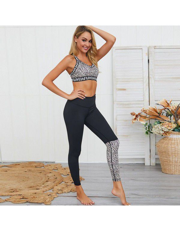 New yoga suit, European and American bodybuilding vest, high waist running fitness suit, sports suit