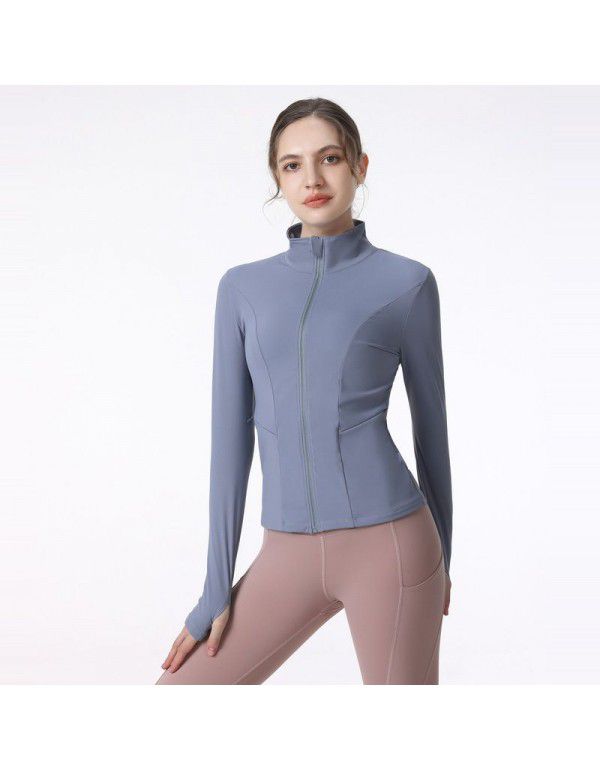 Autumn and Winter Sports Coat Women's Quick Drying Yoga Dress Top Running Professional Fitness Wear Tight Long Sleeve