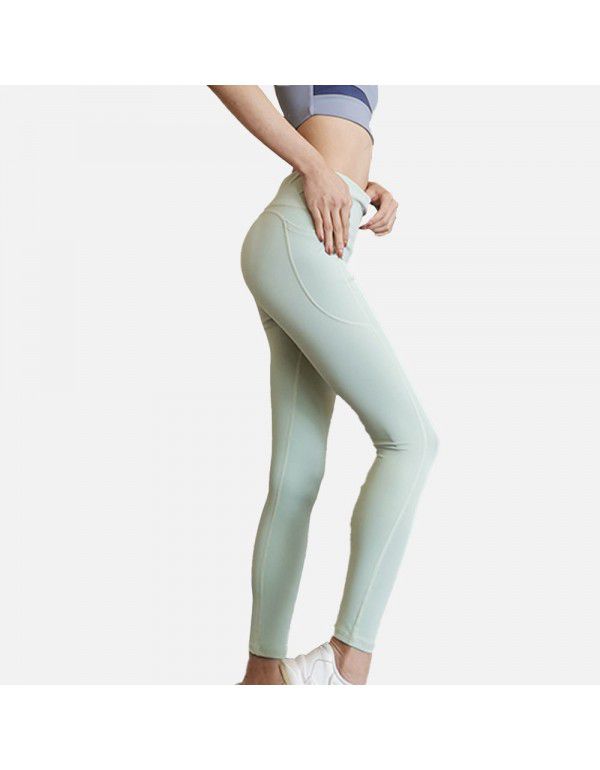 Yoga Pants Sports Stretch Bottom Running Fitness Peach High Waist Hip Lifting Tights