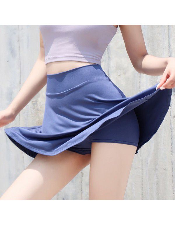 Sports skirt women loose fake two-piece anti-light yoga pants quick-drying running fitness skirt pants tennis skirt 