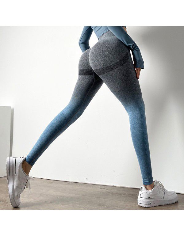 Hip Lifting Fitness Pants Women's Tight High Waist Running Quick Dry Sports Running Honey Peach Hip Lifting Yoga Pants