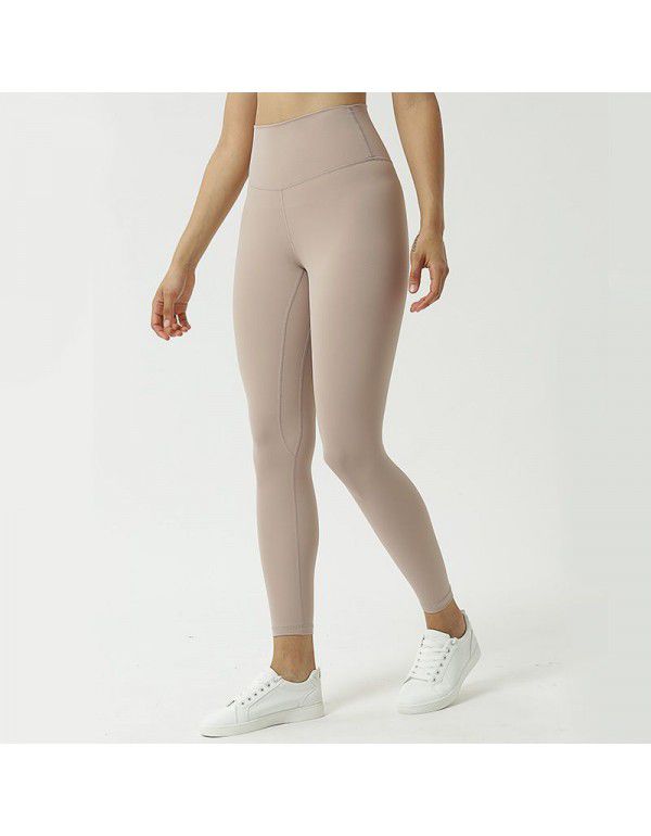 New Double-sided Brushed Cloud Yoga Pants Women's Sports Tight Fitness Pants High Waist Nude Yoga Capris 