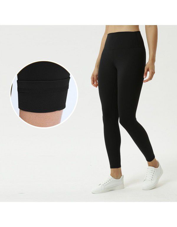 New Double-sided Brushed Cloud Yoga Pants Women's Sports Tight Fitness Pants High Waist Nude Yoga Capris 