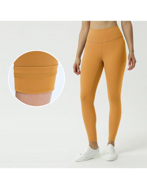 New Double-sided Brushed Cloud Yoga Pants Women's Sports Tight Fitness Pants High Waist Nude Yoga Capris 