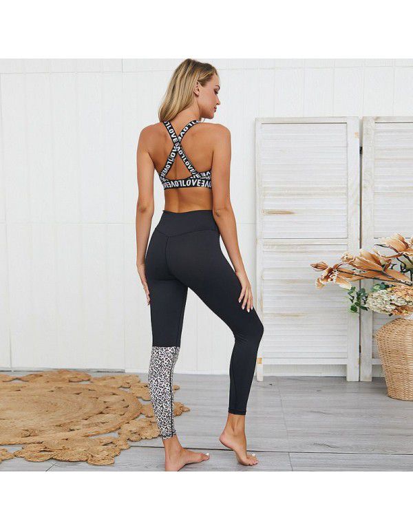 New yoga suit, European and American bodybuilding vest, high waist running fitness suit, sports suit