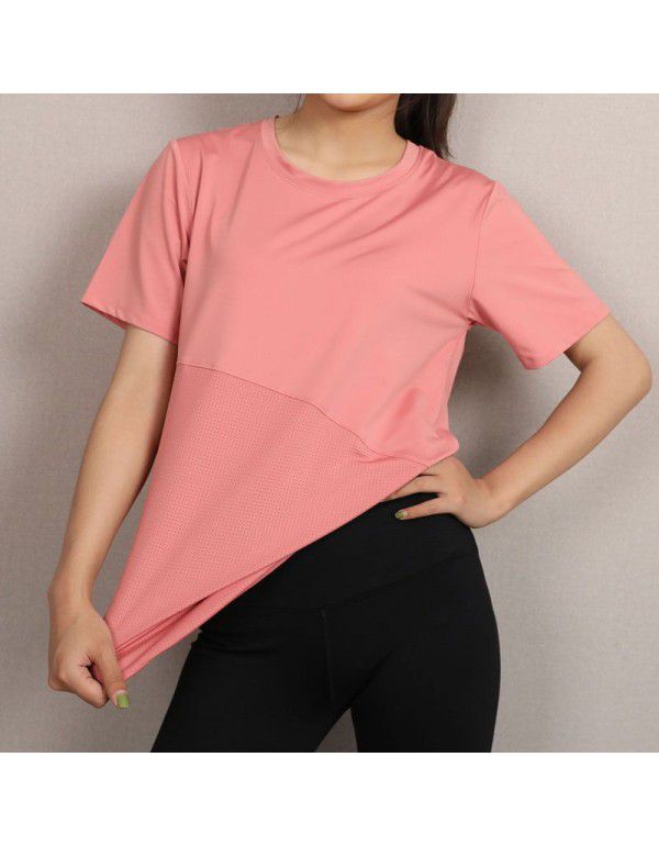 Large sports blouse T-shirt Women's yoga suit loos...