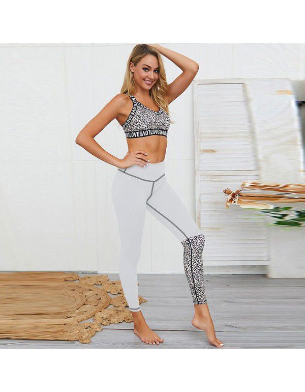 New yoga suit, European and American bodybuilding vest, high waist running fitness suit, sports suit