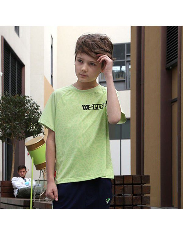 Children's Wear Boys' Short Sleeve T-shirt Children's Sports Comfort Breathable Spring/Summer New Round Neck Casual Top