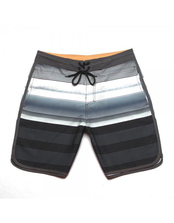 New Men's Elastic Surfing Beach Pants Sports Running Quick Dry Fitness Casual Style Five-point Shorts 