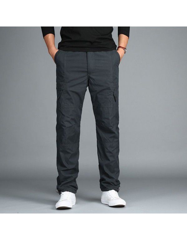 Outdoor horizontal zippered cotton pants Thickened thermal insulation plush overalls Rush pants Shake fleece winter pants Casual pants