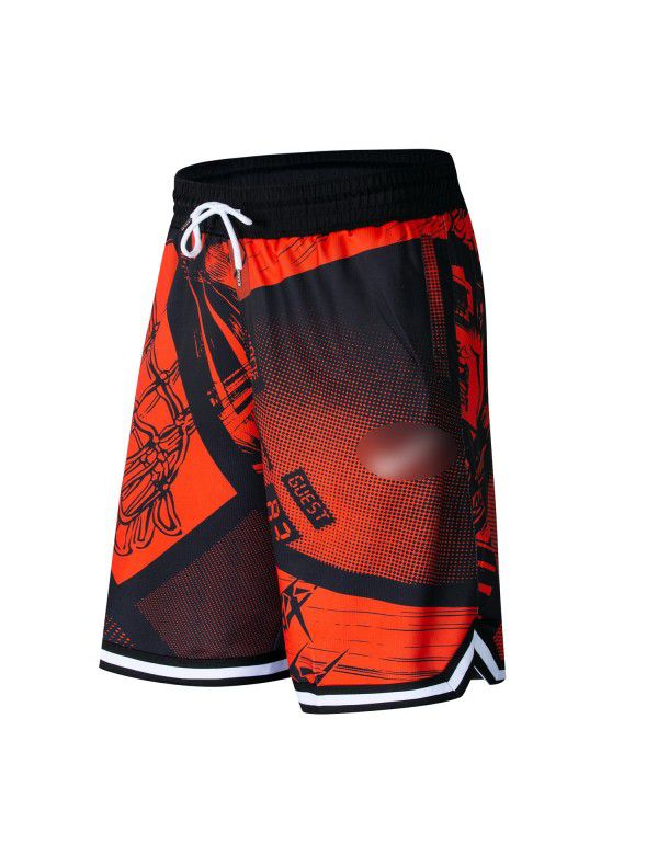 Summer sports shorts men's triad pants loose large basketball fitness running marathon training ultra-short beach pants 