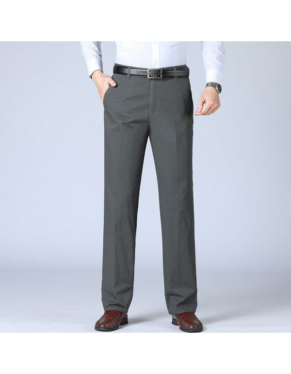 Men's Business Casual Pants Spring and Autumn New Korean Fashion Straight Leg Pants Medium Waist Casual Men's Cotton Pants