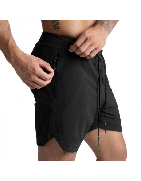 Crazy Muscle Men's Shorts Single-layer woven quick-drying solid color running, fitness, sports and leisure American five-piece pants 