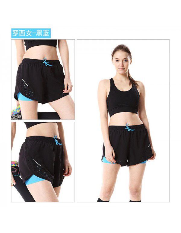 Summer Double-layer Men's Running Shorts Quick-drying Anti-running Sports Shorts Fitness Marathon Shorts 