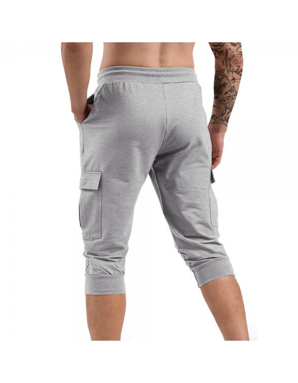 Muscle Fitness Sports Men's Capris Running Training Relaxed Medium Pants