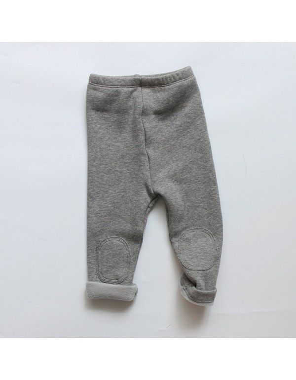 Children's household clothes, baby pajamas, autumn and winter warm pants, leggings, foreign trade children's clothing, plush pants, girls' pants