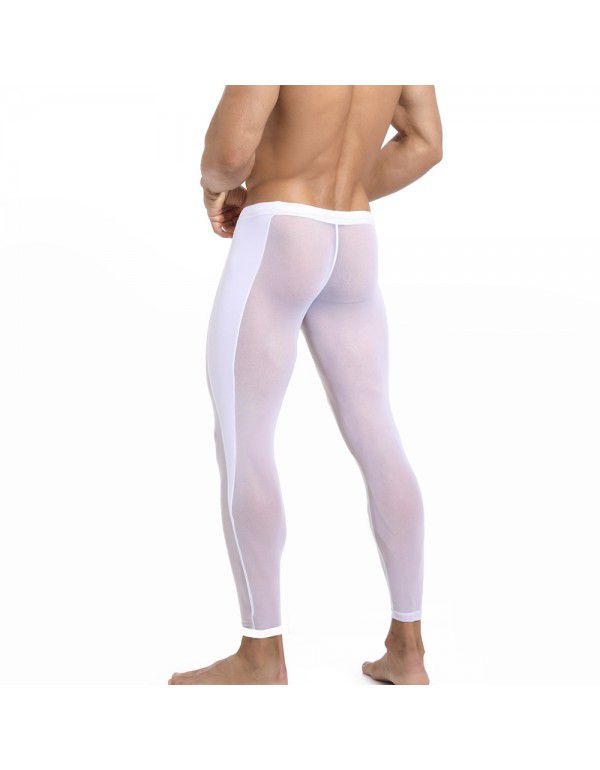 Men's cycling sports pants mesh breathable fitness training tights high elastic