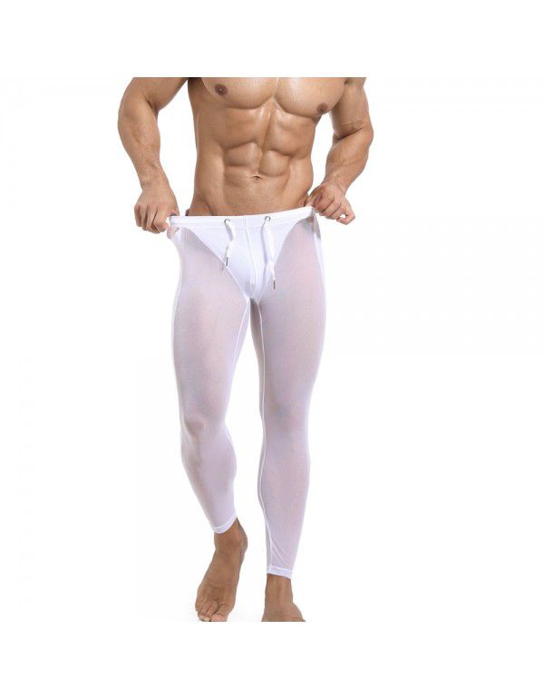 Men's cycling sports pants mesh breathable fitness training tights high elastic