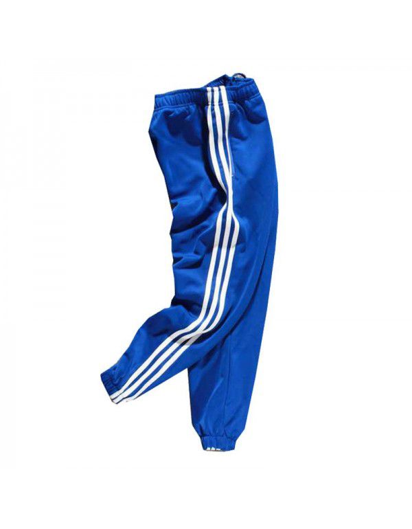 New trend tie leg contrast color men's sports pants Men's retro hip-hop casual pants Men's autumn