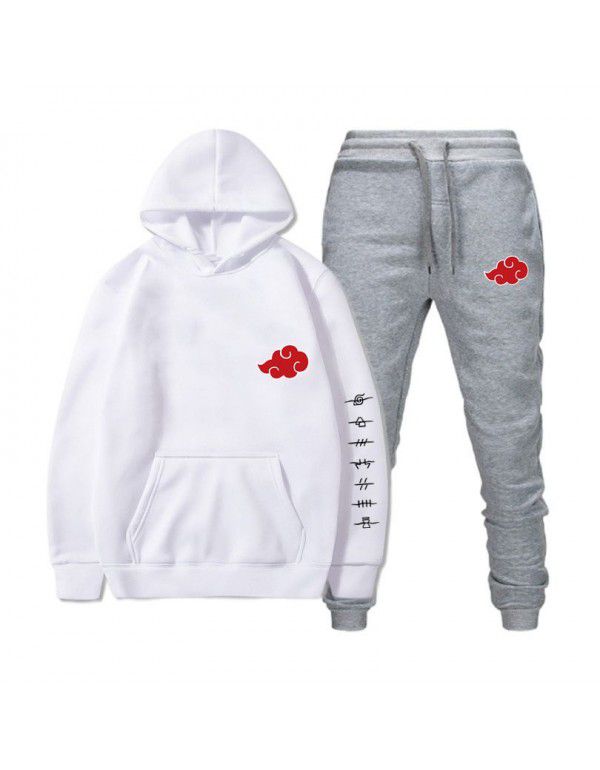 Set New Japanese Naruto Cloud Print Pullover Hoodie Fleece Sweater Sweatshirt