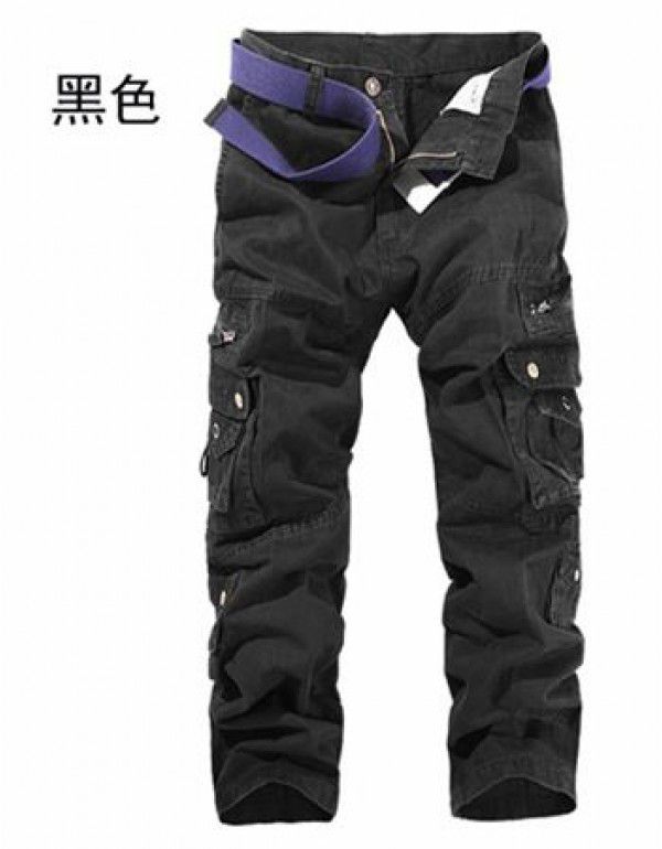 Menswear Mens Casual Solid Color Amazon Multi Pocket Washable Workwear Pants Outdoor Men's Pants