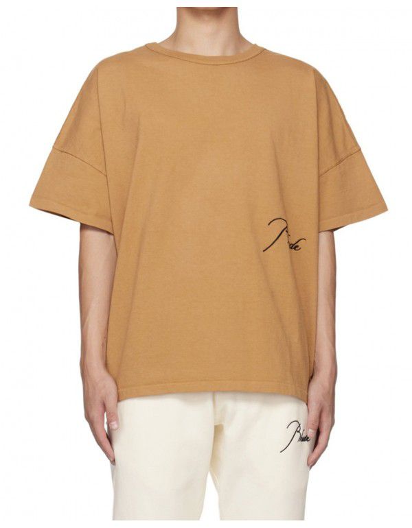 Classic Sunset Print Short Sleeve T-shirt Men Tee High Street Fashion Label T