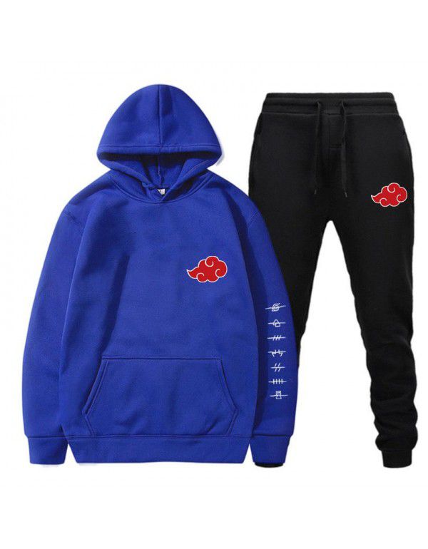 Set New Japanese Naruto Cloud Print Pullover Hoodie Fleece Sweater Sweatshirt