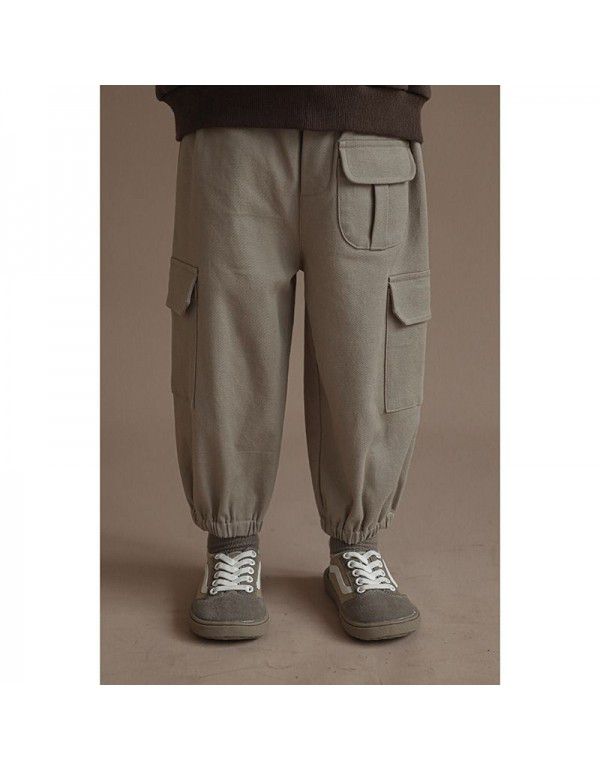 Boys' Pants Spring and Autumn New Sports Pants Boys' Korean Work Wear Pants Children's Baby Casual Pants