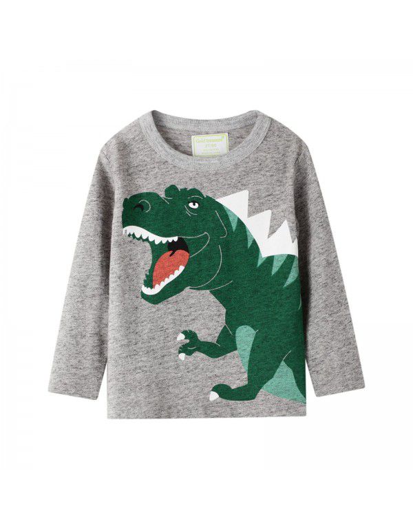 Autumn new European and American style brand children's t-shirt knitted children's bottom shirt cartoon long-sleeved children's t-shirt 