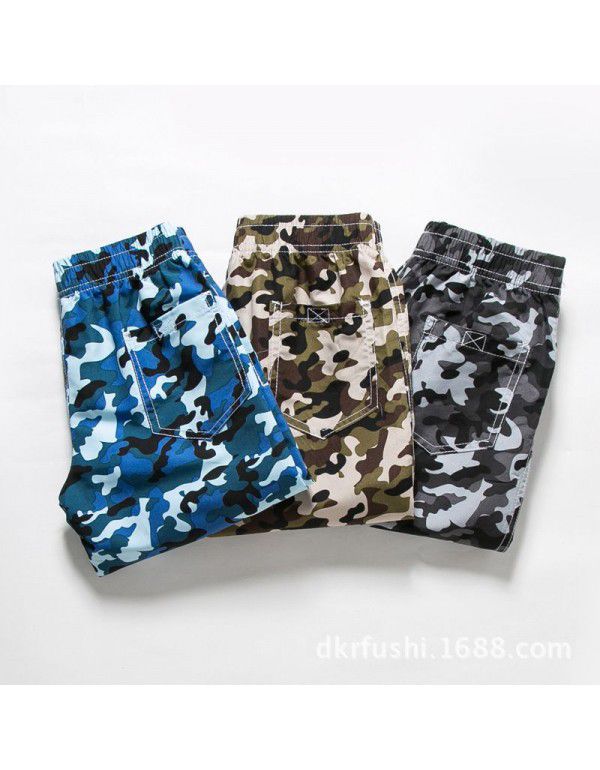 New children's camouflage beach pants Men's loose casual beach surfing shorts Boys