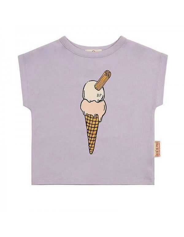 Classic series ice cream cone light purple sleeveless short T-shirt