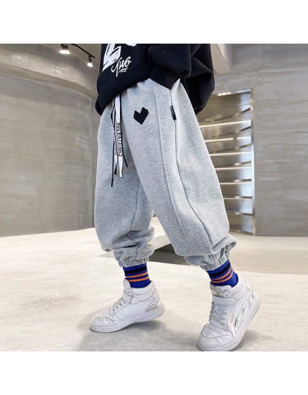 Children's Spring and Autumn New Big Boys' Spring and Autumn Grey Sports Guards Pants Casual Pants Korean Version
