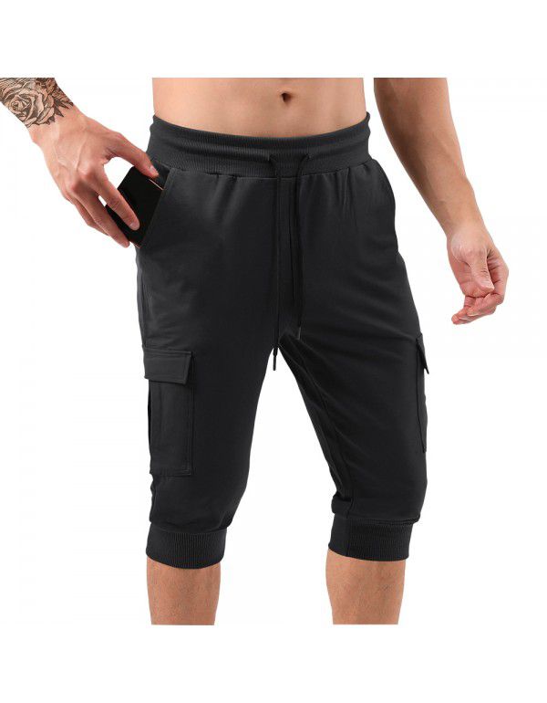 Muscle Fitness Sports Men's Capris Running Training Relaxed Medium Pants