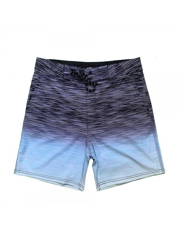 New Men's Elastic Surfing Beach Pants Sports Running Quick Dry Fitness Casual Style Five-point Shorts 