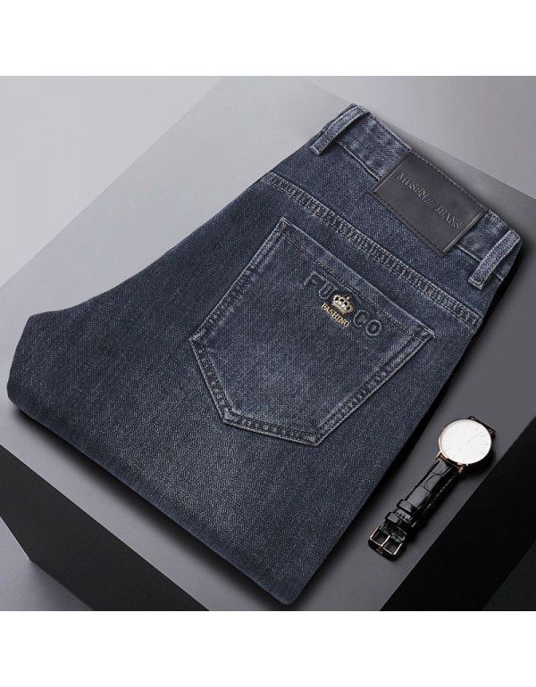 Jeans Men's Autumn and Winter New Super Soft Fabric Youth Middle Age Loose Straight Sleeve High Quality Jeans