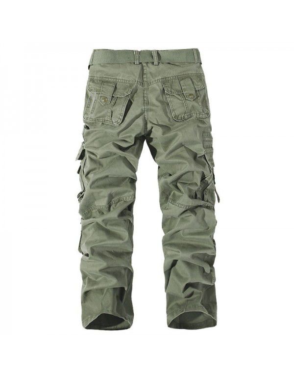 Menswear Mens Casual Solid Color Amazon Multi Pocket Washable Workwear Pants Outdoor Men's Pants