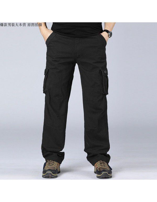 Multi Pocket Men's Workwear Pants Loose Pants Plus Size Labor Protection Casual Straight Pants