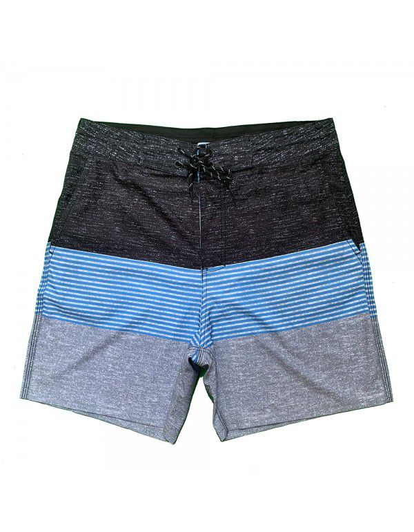 New Men's Elastic Surfing Beach Pants Sports Running Quick Dry Fitness Casual Style Five-point Shorts 