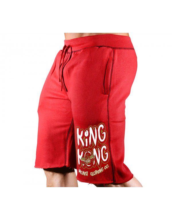 Muscle Fitness Summer Men's Sports Running Casual Shorts Drawcord Printed Cotton Stretch Capris