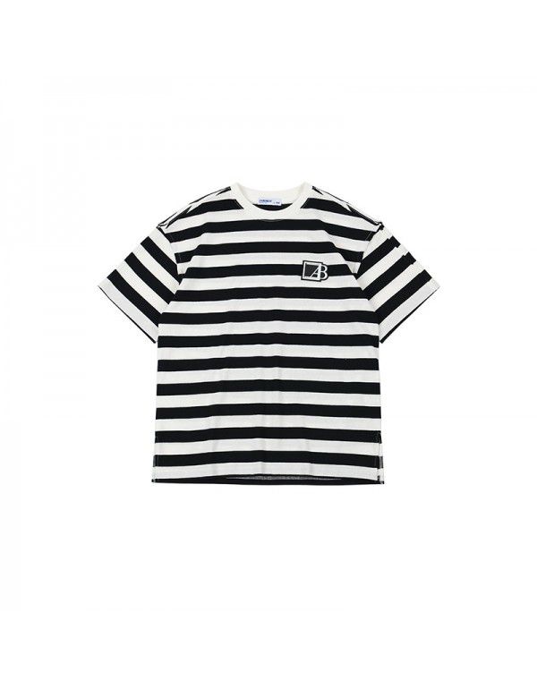 Summer Boys' Stripe Short Sleeve T-shirt Medium an...