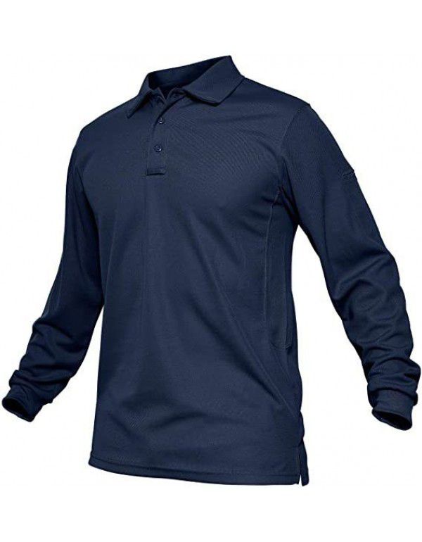 Men's sports big men's long-sleeved golf Paul lapel t-shirt 