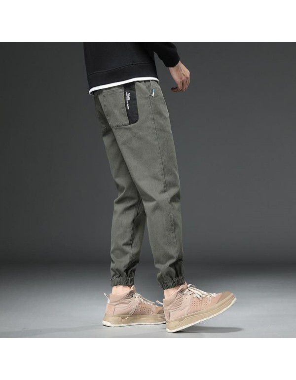Youth Autumn and Winter New Fashion Simple Versatile Leggings Casual Men's Loose Crop Pants