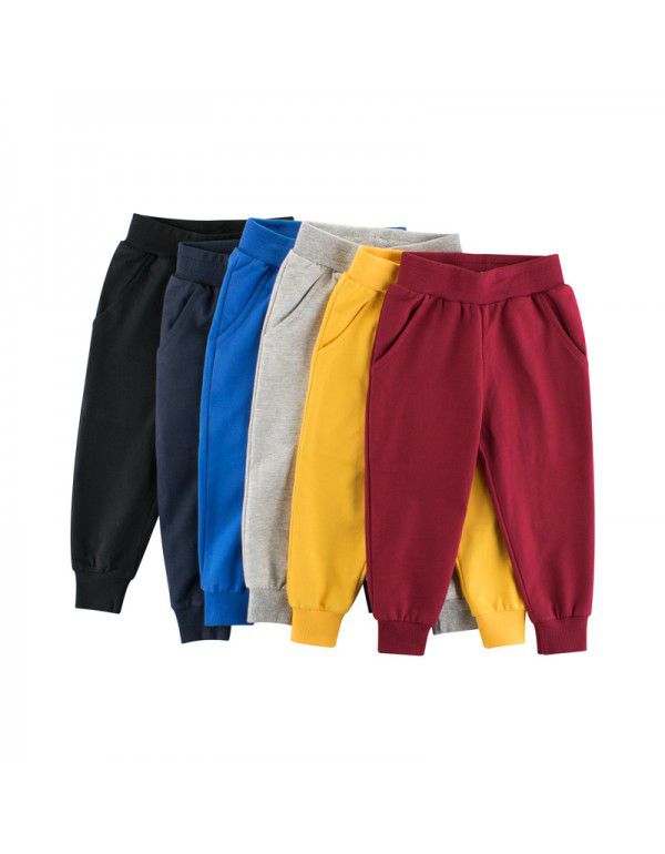 Brand Children's Wear Spring/Summer New Line Solid Color Children's Sports Pants Boys' Pants 