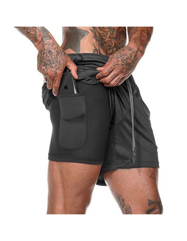 Men's wear men's fitness quick-drying pants men's sports shorts fitness running sports double pants 