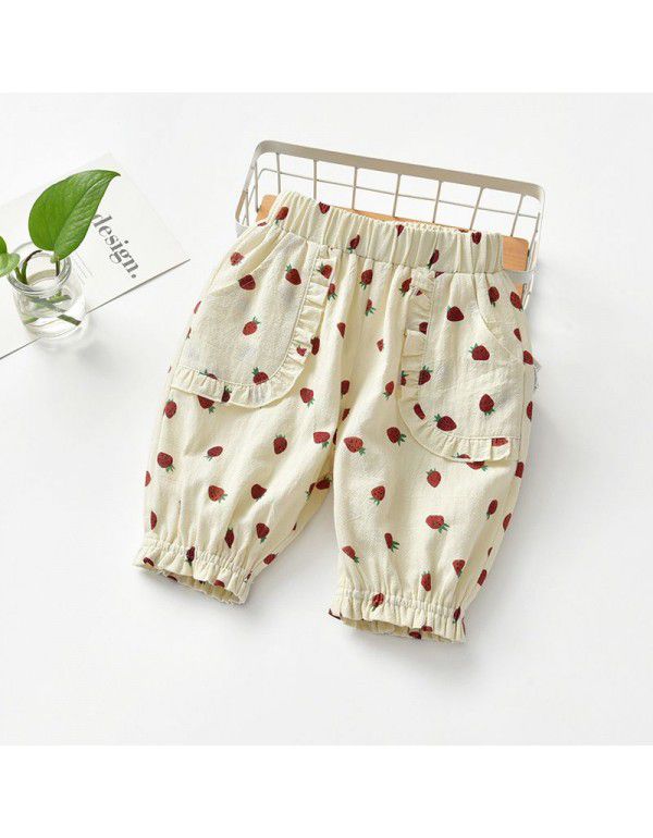 Girls' Shorts Wear Summer Outwear New Thin Kids' Baby Summer Korean Fashionable Kids' Pants