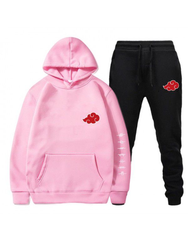 Set New Japanese Naruto Cloud Print Pullover Hoodie Fleece Sweater Sweatshirt