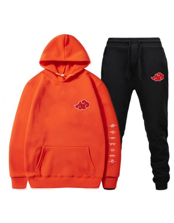 Set New Japanese Naruto Cloud Print Pullover Hoodie Fleece Sweater Sweatshirt