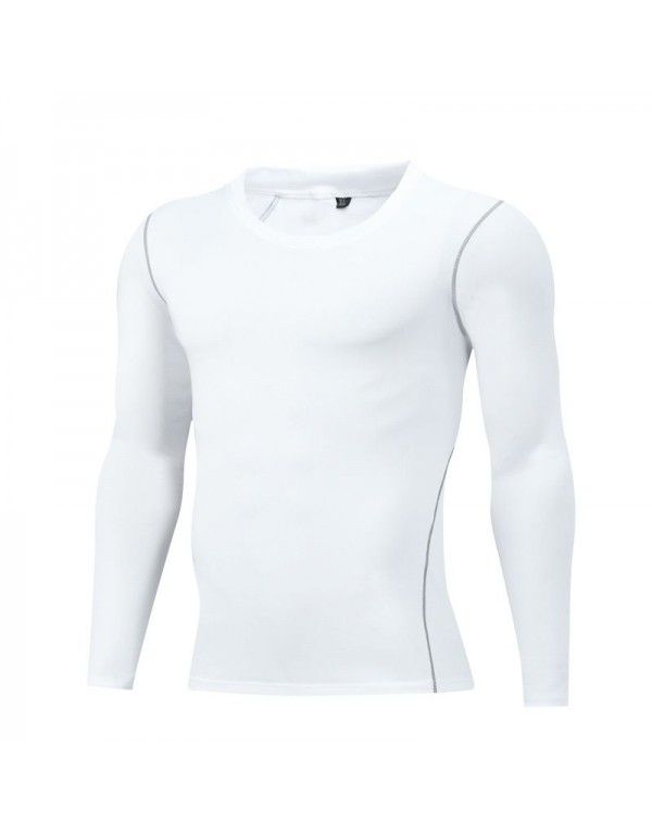 Sports tight-fitting long-sleeved quick-drying training fitness suit men's high elastic compression basketball top football running 