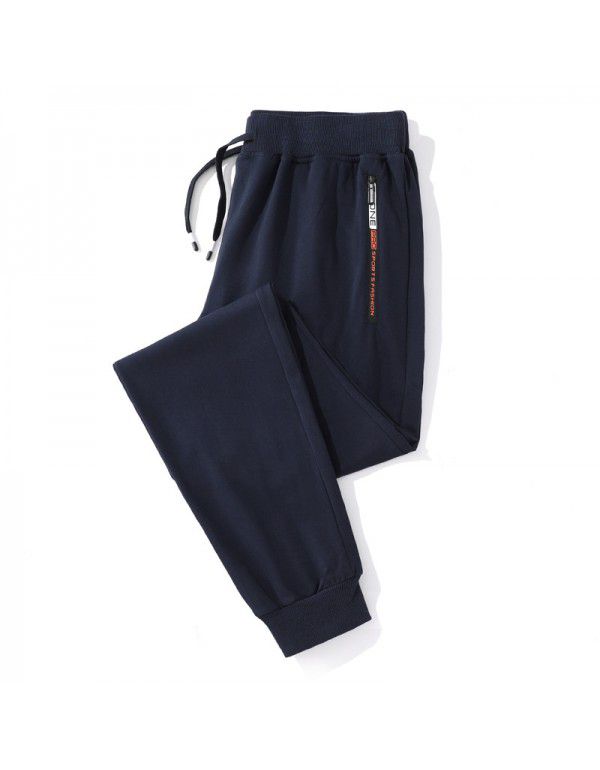 Casual Pants Men's Spring and Autumn Sports Pants Korean Version Trend New Slim Fit Autumn Pants Small Leg Strap Pants