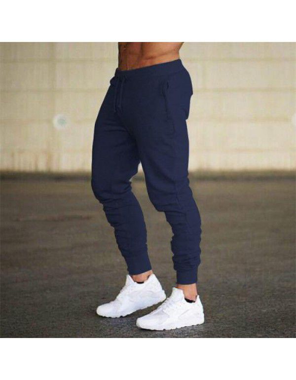 Muscle Style Men's Autumn and Winter New Sports Leisure Slim Fit Fitness Pants Men's Pants Small Leg Strap Pants